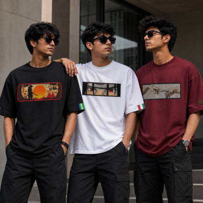 Premium Cotton Drop-Shoulder T-Shirt – Exclusive 3 Pcs Combo Pack!